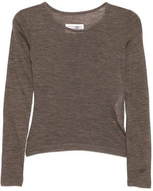 MM6 by Maison Margiela Wool T-Shirt - Brown