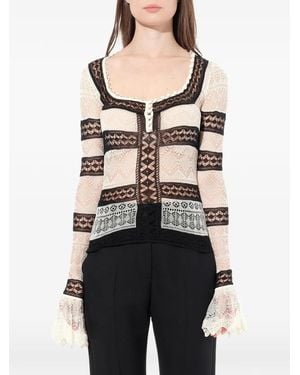 McQueen Cardigan Mit Eckigem Ausschnitt - Natur