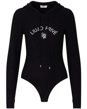 Liu Jo Knit Bodysuit With Hood - Black