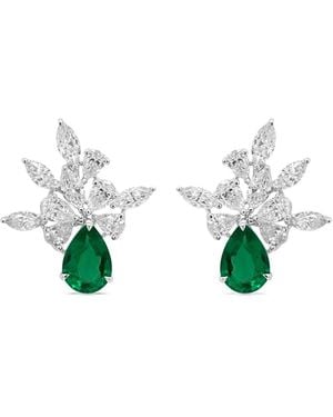 HYT Jewelry Pendientes en oro blanco de 18 ct con diamante y esmeralda