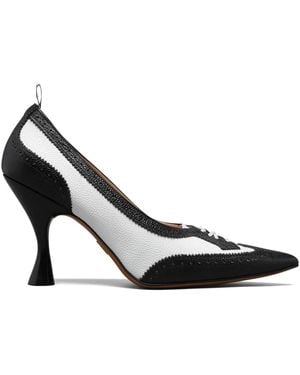 Thom Browne Pebble-Grain Wingtip Court Shoes 90Mm - Black