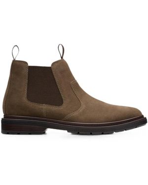 Clarks Burchill Up Suede Chelsea Boots - Brown