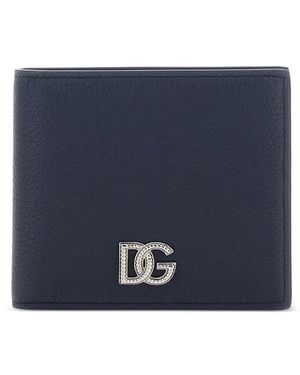 Dolce & Gabbana Portefeuille Pliant À Logo Dg - Blue