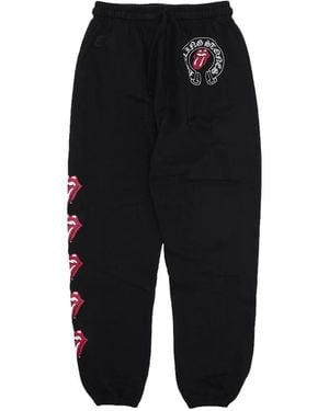 Chrome Hearts Rolling Stones Embroidered Track Trousers - Black