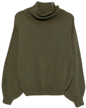 Baserange Ribbed-Knit Roll-Neck Sweater - Green