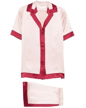 Olivia Von Halle Zelda Short-Sleeve Pyjamas - Pink