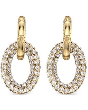 Philipp Plein Plein Eternal Crystal-Embellished Earrings - Metallic