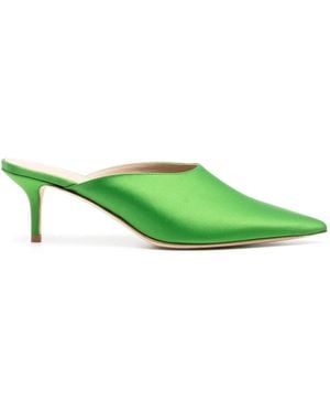 SCAROSSO Laura 60Mm Satin Mules - Green