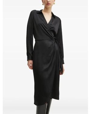 Guess Midikleid im Wickelstil - Schwarz