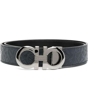 Ferragamo ガンチーニ リバーシブルベルト - ブラック
