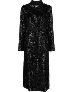 Self-Portrait Black Sequin Coat