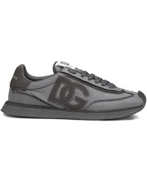 Dolce & Gabbana Logo-Patch Panelled Sneakers - Grey