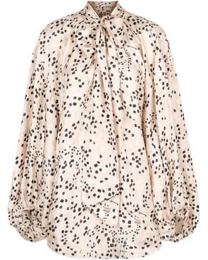 Zimmermann Luxurious Silk Bow-Tie Blouse - Natural