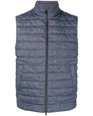 Herno Logo-Patch Padded Gilet - Blue