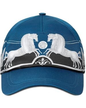 Versace Horse-Print Baseball Cap - Blue