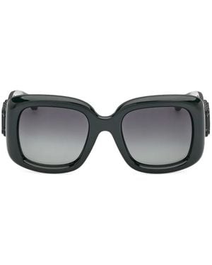 Max Mara Eyewear Eckige Sonnenbrille Mit Logo-Schild - Grau