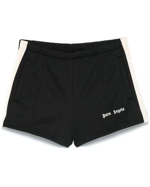 Palm Angels Embroidered-Logo Shorts - Black