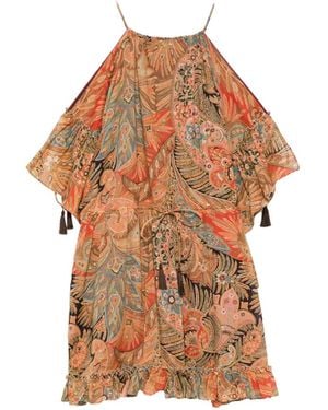 Etro Short Dress With Ruffles And Laces - Orange