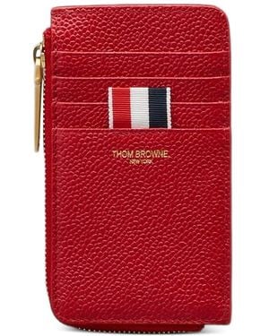 Thom Browne Pasjeshouder Met Rits En Textuur - Rood