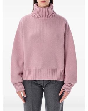 Extreme Cashmere Ribbed Roll-neck Sweater - Pink