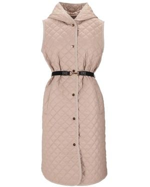 Max Mara Hooded Quilted Gilet - Pink