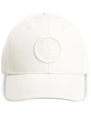 Stone Island Tonal Logo Baseball Cap - White