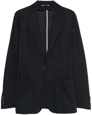 Canali Notched-Lapel Patch-Pocket Blazer - Blue