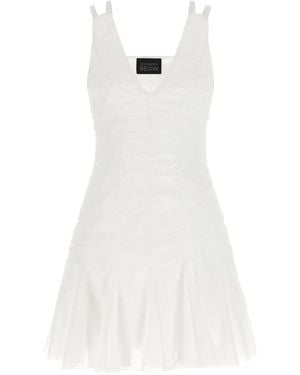 Giovanni bedin Smock-Effect Pleated Mini Dress - White