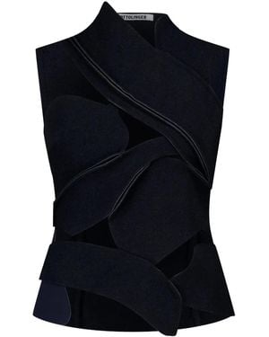OTTOLINGER Cut-Out Felted Top - Blue