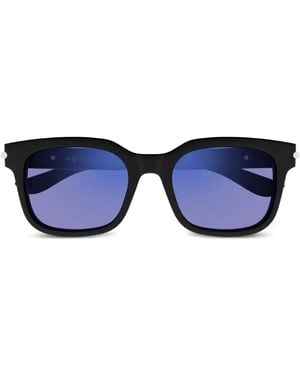 McQueen スクエアフレーム サングラス - ブルー