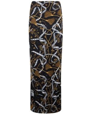 Moschino Maxirock Mit Grafischem Print - Schwarz