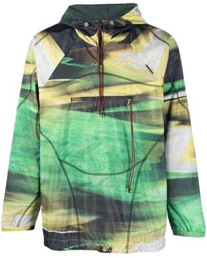 Saul Nash Graphic-Print Hooded Jacket - Green
