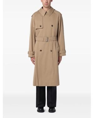 Burberry Gabardine-Weave Trench Coat - Natural
