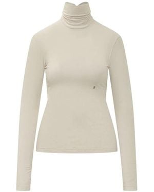 Alberta Ferretti Langärmeliger Rollkragenpullover - Weiß