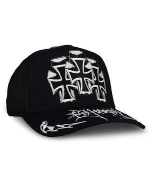 Ed Hardy Embroidered Mesh-Panel Trucker Hat - Black