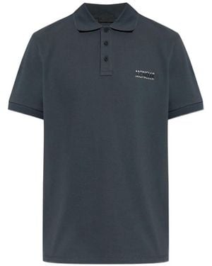 Moncler Polo À Détail De Logo - Blue