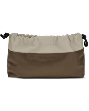 Pierre Hardy Twin Drawstring-Closure Colour-Block Clutch Bag - Brown