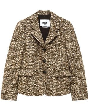MSGM Veste À Simple Boutonnage - Marron