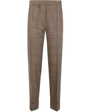 D.exterior Plaid-pattern trousers - Grau
