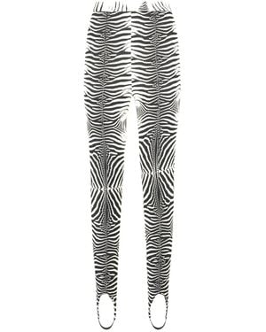 Roberto Cavalli Zebra-Print Leggings - White