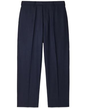 Paul Smith Pressed-Crease Wool Trousers - Blue