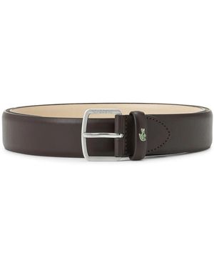 Lacoste Cintura Con Logo Inciso - Marrone