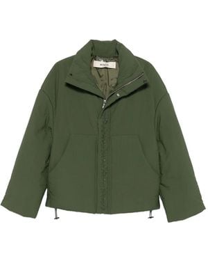 ROUGH Floral-Embroidered Puffer Jacket - Green