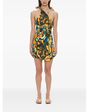Christopher Esber Tropic Nouveau Printed Mini Dress - Green