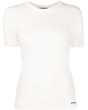 Jil Sander Camiseta Con Cuello Redondo - Blanco