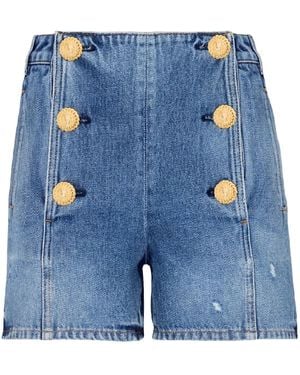 Balmain デニムショートパンツ - ブルー