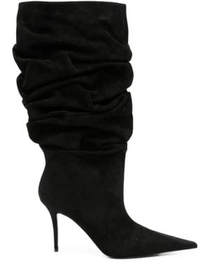 AMINA MUADDI Botas Anok Holgadas De Ante - Negro