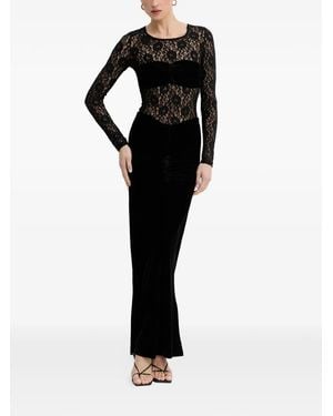 Bardot Helenie Velour Maxi Dress - Black