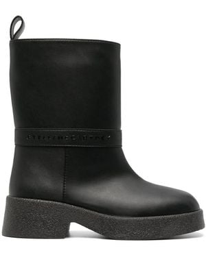 Stella McCartney Stivali Con Logo Goffrato - Nero
