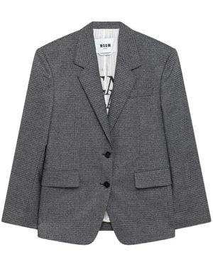 MSGM Einreihiges Sakko Mit Karomuster - Grau